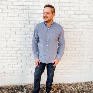 J. Crew Slim Fit Men’s Blue and White Button Down